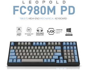 Bàn phím cơ Leopold FC980M PD PBT Doubleshot Clear Switch Blue-Grey
