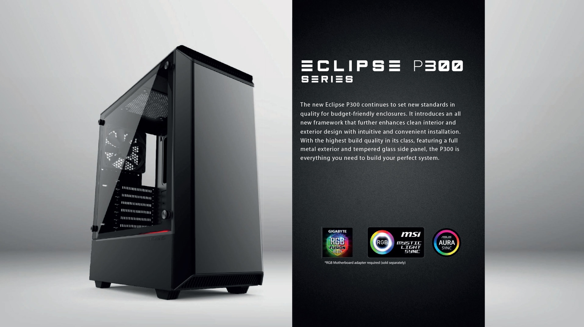 Vỏ Case Phanteks Eclipse P300 Tempered Glass (Mid Tower/Màu Đen) giới thiệu