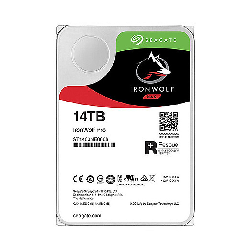 Ổ cứng HDD Seagate Ironwolf Pro 14TB 3.5 inch, 7200RPM, SATA3, 256MB Cache (ST14000NE0008)