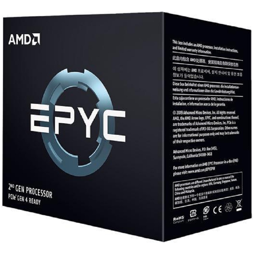 CPU AMD EPYC 7742 (2.25GHz turbo up to 3.4GHz / 256MB / 64 Cores, 128 Threads / 225W / Socket SP3)