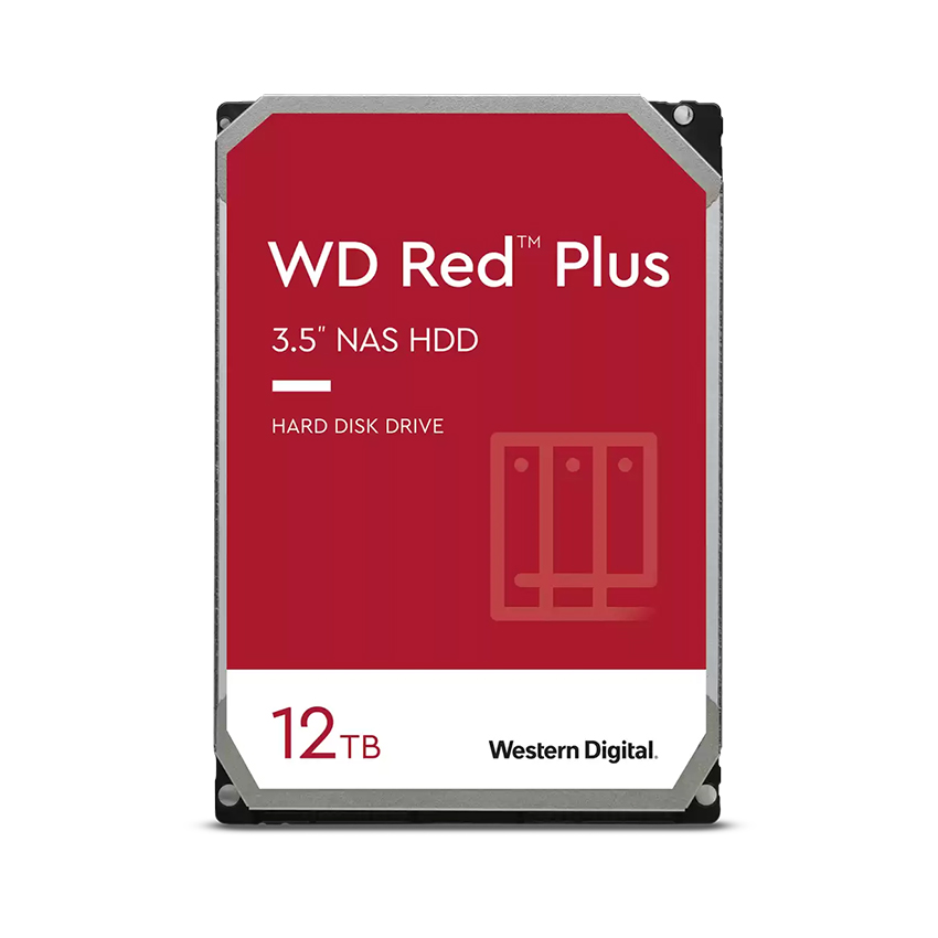 Ổ cứng HDD Western Caviar Red Plus 12TB  7200Rpm, SATA3 6Gb/s, 256MB Cache - (WD120EFBX)